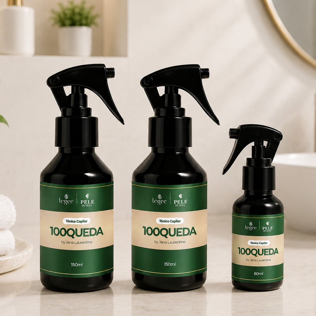 Kit 2 100 Queda 150ml com um de 60ml grátis