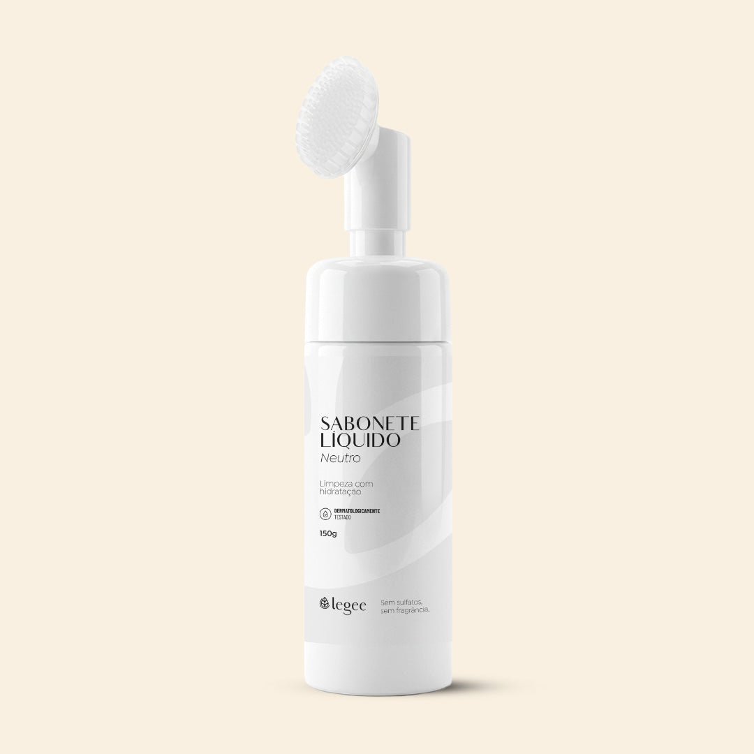 Sabonete Facial Líquido Neutro com válvula espumadora de serdas de silicone - 150g - Legee